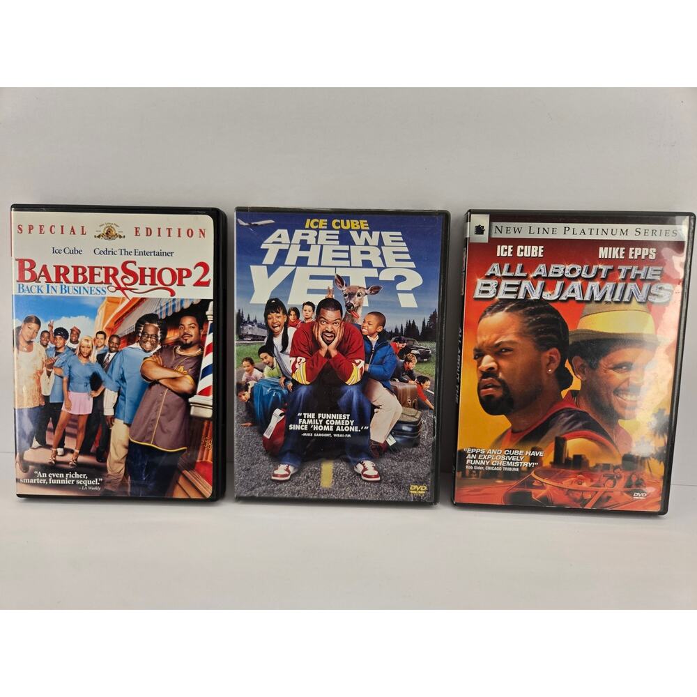 Ice Cube 3 DVD Bundle Lot | Barber Shop 2 | Are We There Yet | All Abt the Benj.